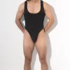 Black Classic Bodysuit for Men - Sleek & Comfortable