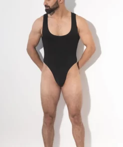 Black Classic Bodysuit for Men - Sleek & Comfortable