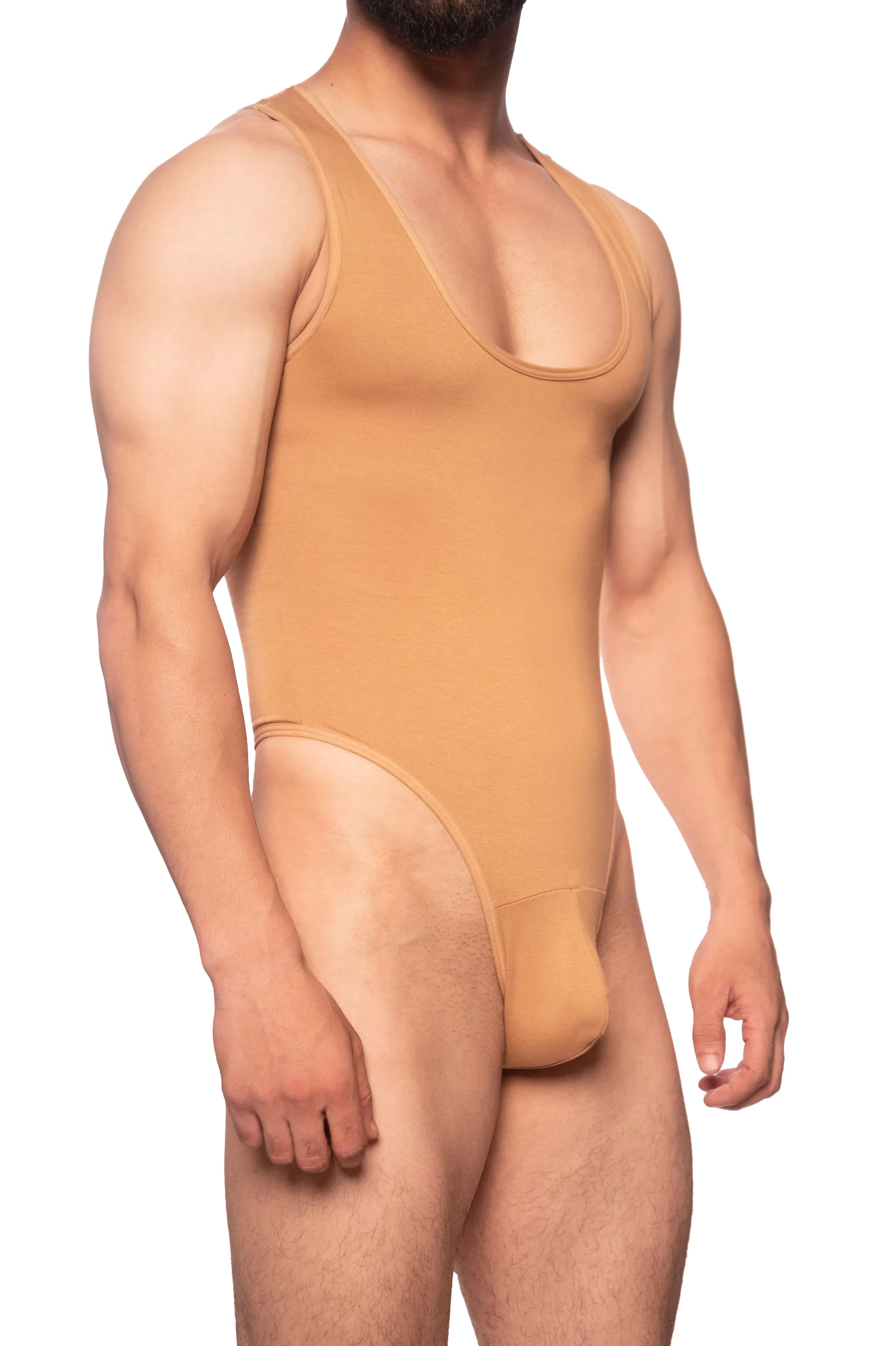 Tan Classic Bodysuit for Men - Bold & Comfortable - Image 4